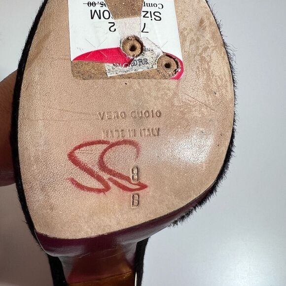 💞 Diane Von Furstenberg Lis Runway Black Calf Hair Ankle Stiletto Booties 7.5 - Picture 15 of 15